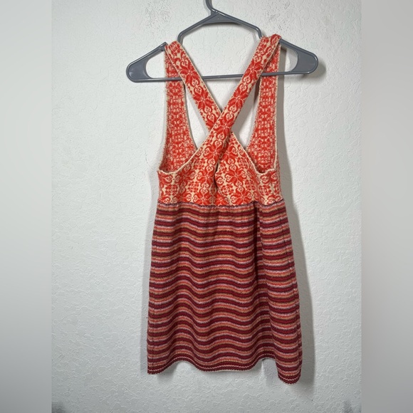 Free People Floral Stripe Knit Wool Blend Tunic Top Size XS - Picture 3 of 5
